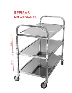 Foto 4 | Carrito de Servicio Mindejal Cds-07 Gris de Acero Inoxidable