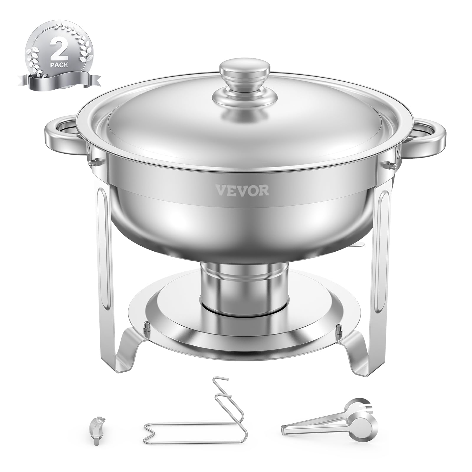 Bufetera Hafing Dish Vevor 5 Litros 2 Unidades Acero Inoxidable - Venta Internacional $1,502