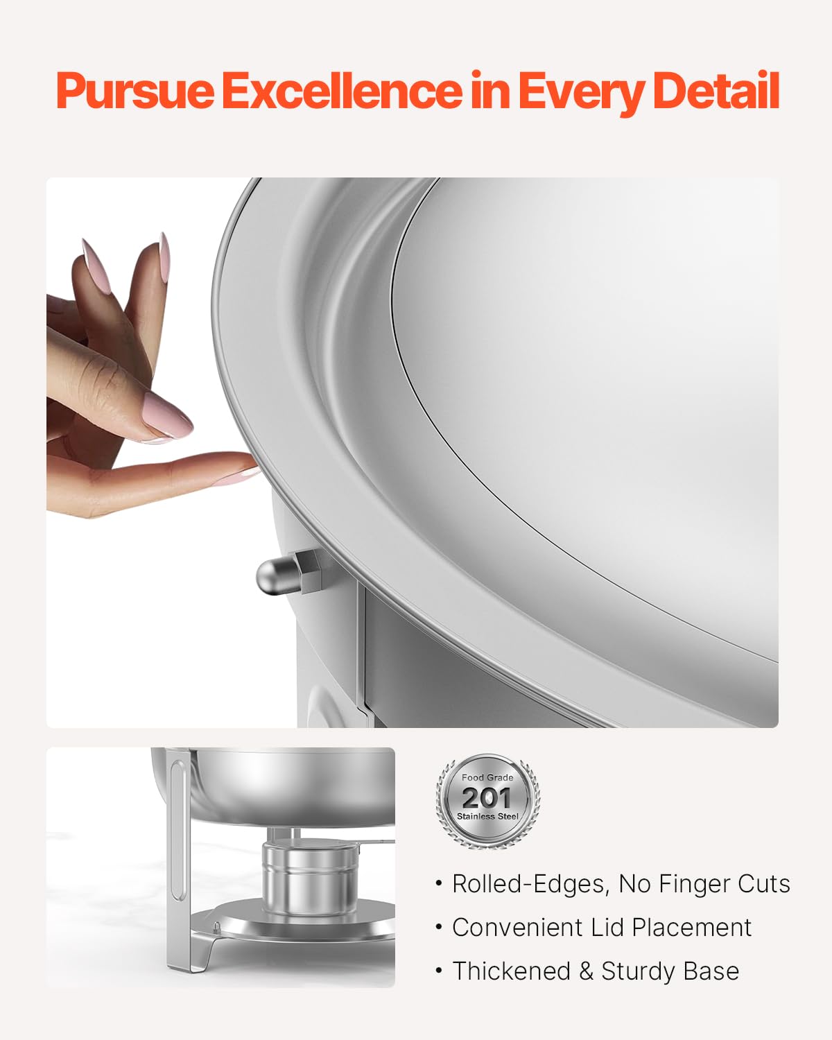 Foto 5 pulgar | Bufetera Hafing Dish Vevor 5 Litros 2 Unidades Acero Inoxidable - Venta Internacional