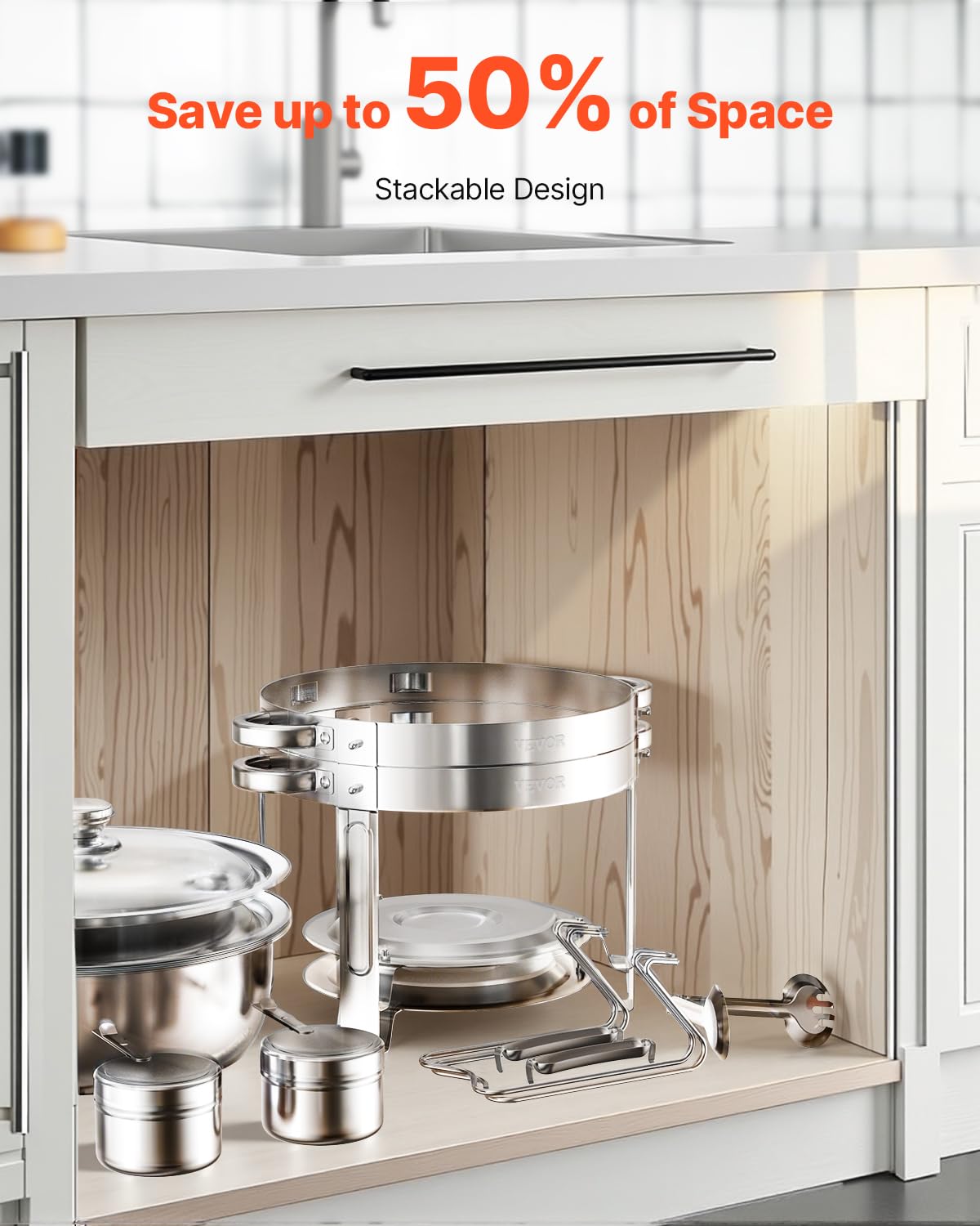 Foto 8 pulgar | Bufetera Hafing Dish Vevor 5 Litros 2 Unidades Acero Inoxidable - Venta Internacional