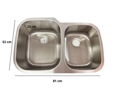 Foto 4 | Tarja Doble Submontar Santiva Akts8052 Acero Inoxidable Tarja Doble Submontar De 80