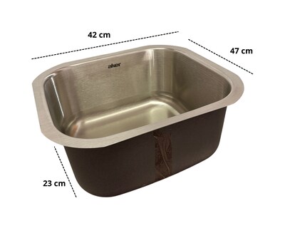 Foto 4 | Tarja Sencilla Submontar Santiva Akts301 Acero Inoxidable Tarja Doble Submontar De 42x47