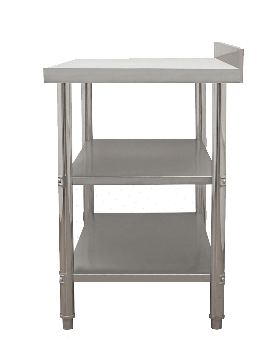 Foto 4 pulgar | Mesa A Pared Doble 110x60 Santiva Mespd05 Gris De Acero Inoxidable Doble Entrepaño