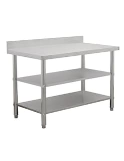 Foto 6 | Mesa A Pared Doble 110x60 Santiva Mespd05 Gris De Acero Inoxidable Doble Entrepaño