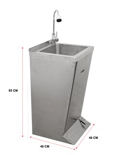 Foto 1 | Lavamanos A Pedal Santiva Lavped Gris De Acero Inoxidable Con Piezas De Instalación
