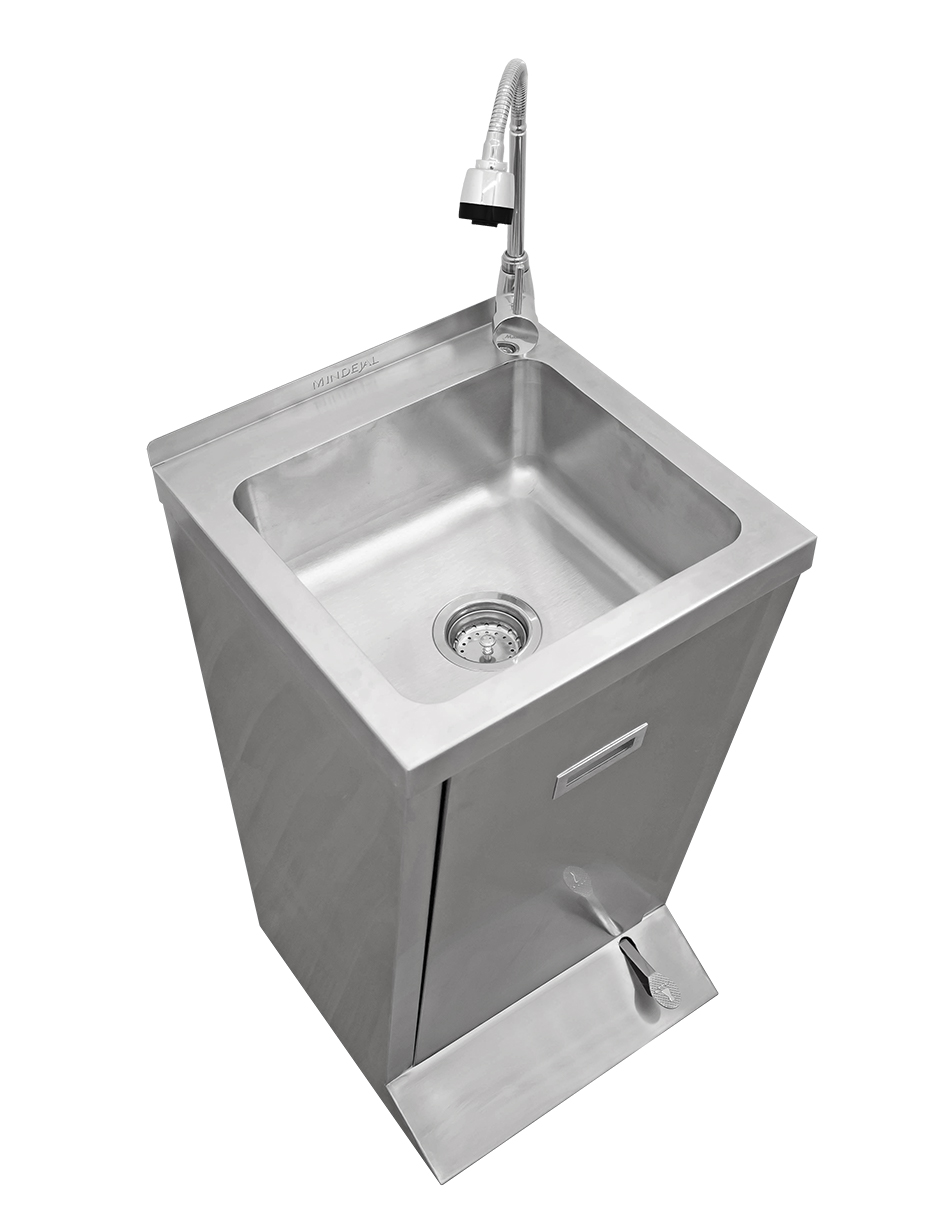 Foto 4 | Lavamanos A Pedal Santiva Lavped Gris De Acero Inoxidable Con Piezas De Instalación