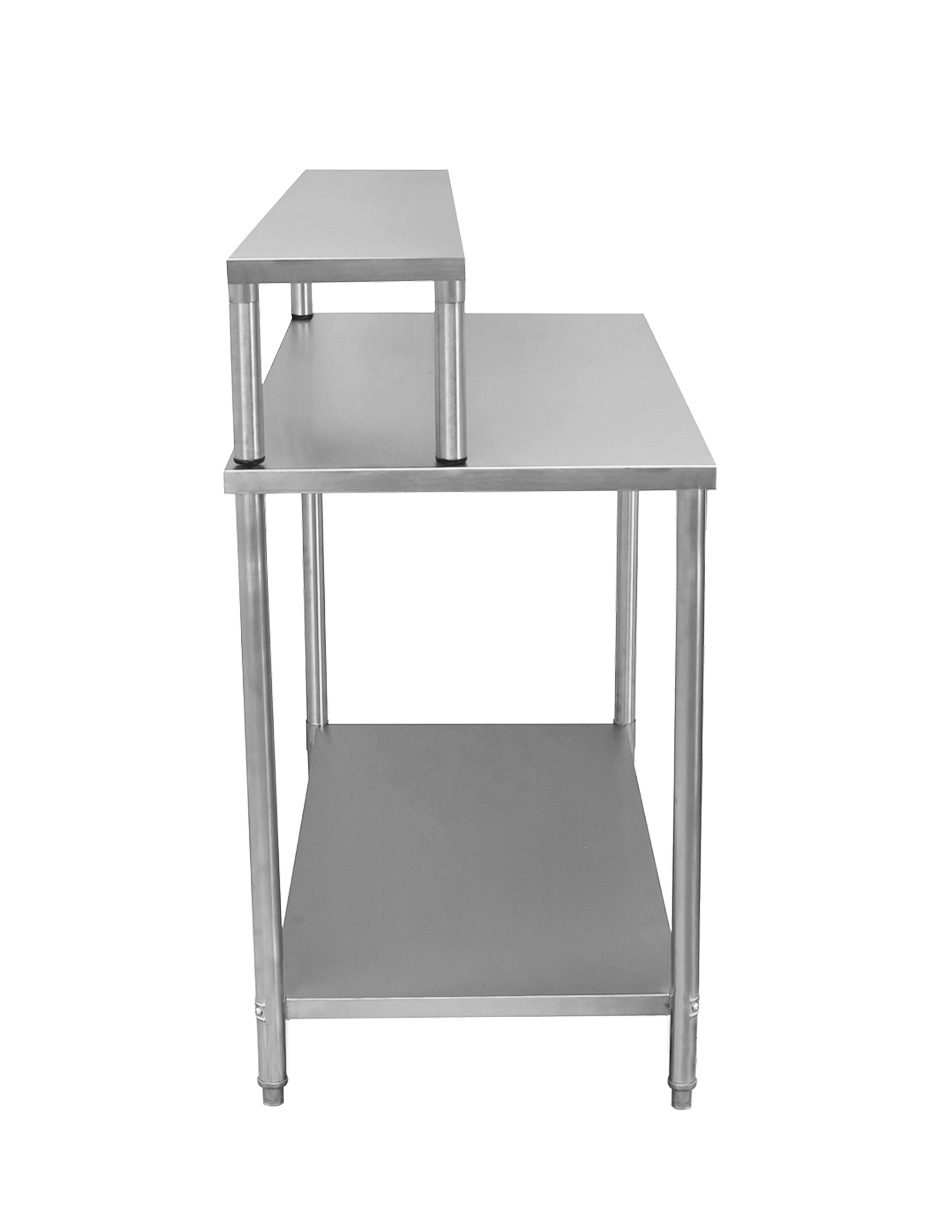 Foto 4 pulgar | Mesa Con Repisa Santiva Mesr110x6 Gris De Acero Inoxidable Con Repisa