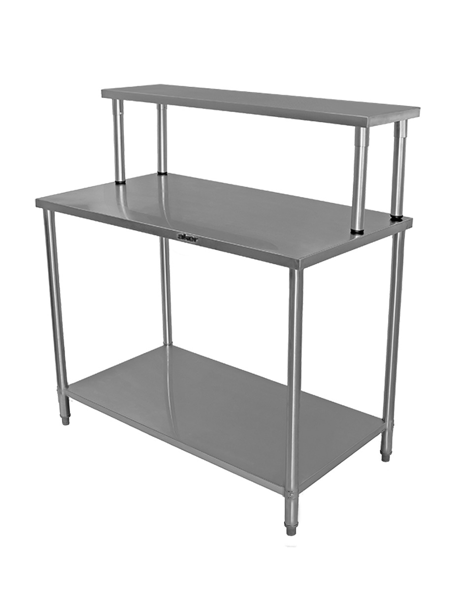 Foto 6 pulgar | Mesa Con Repisa Santiva Mesr110x6 Gris De Acero Inoxidable Con Repisa