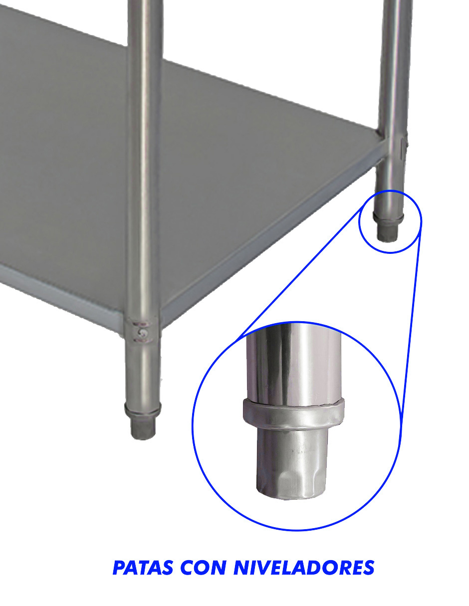 Foto 9 pulgar | Mesa Con Repisa Santiva Mesr110x6 Gris De Acero Inoxidable Con Repisa