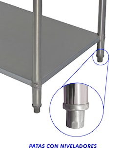 Foto 8 | Mesa Con Repisa Santiva Mesr110x6 Gris De Acero Inoxidable Con Repisa