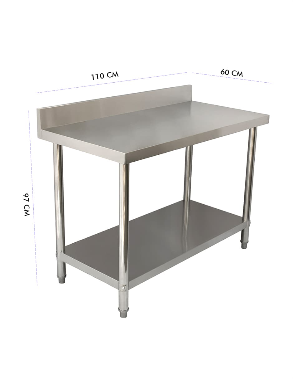 Mesa A Pared 110x60 Santiva Mespd16 Gris De Acero Inoxidable A Pared $3,100