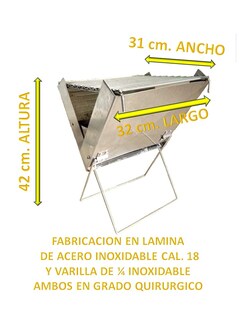 Foto 1 | Asador Portatil Santiva Asapor01 Acero Inoxidable Asador Portatil