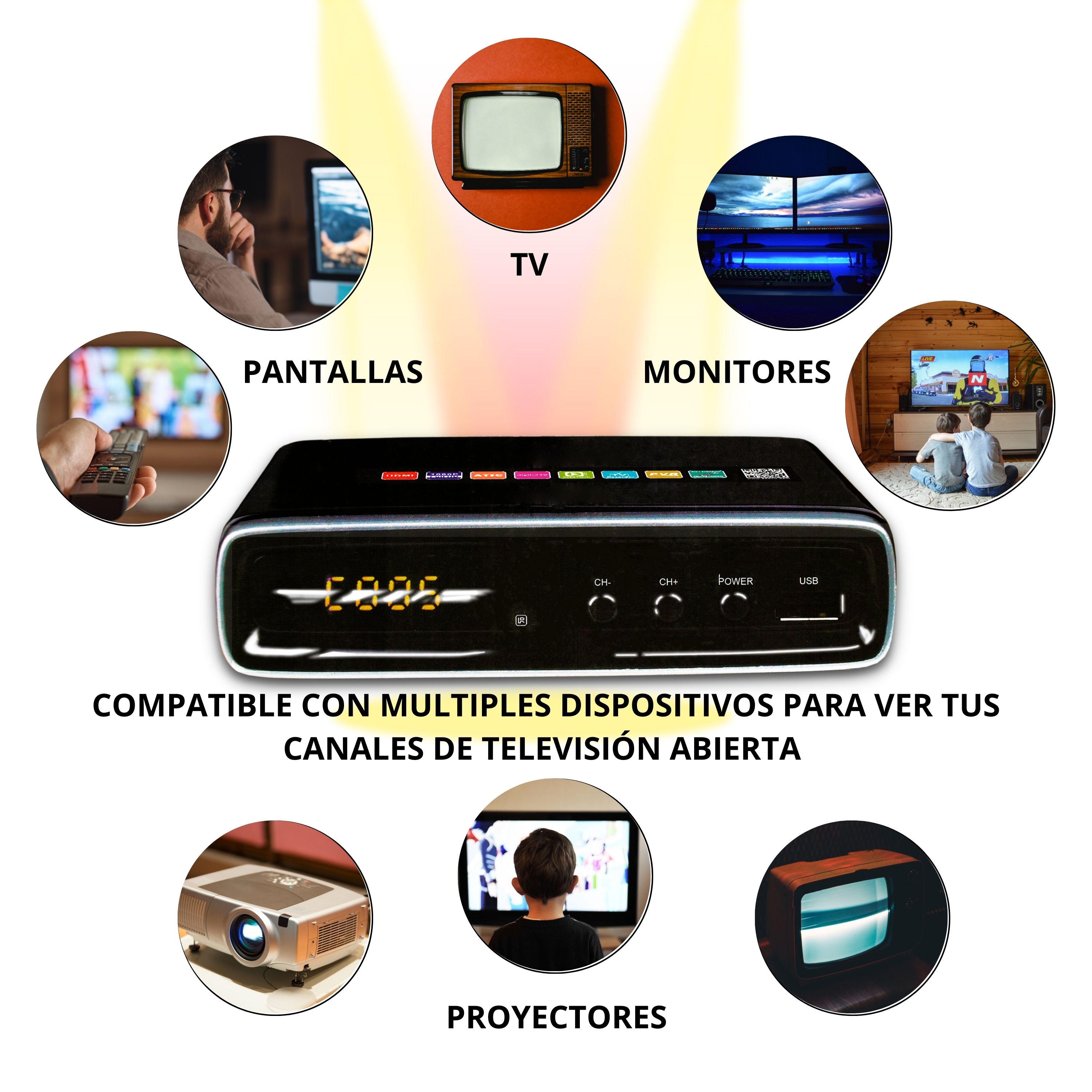 Foto 5 pulgar | Decodificador Full Hd 1080p - Sintonizador Digital Para Televisores Convencionales - Grabación Pvr Y Control Remoto