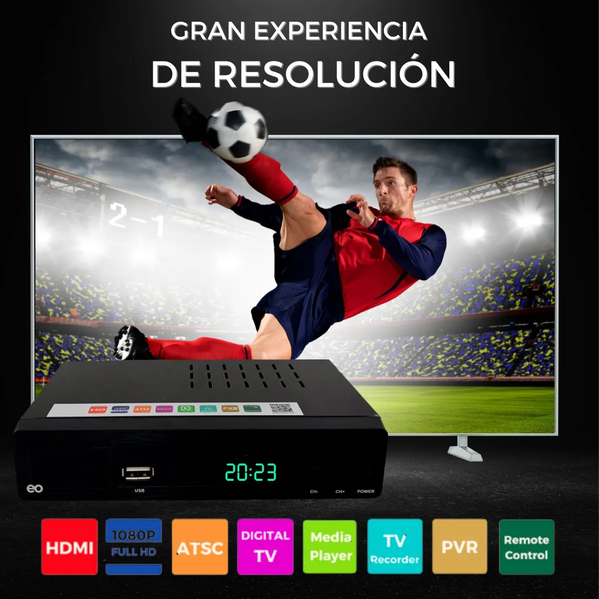 Foto 4 pulgar | Decodificador Convertidor Digital Tv Full Hd Eo Safe Imports Esi-4299-1 Negro