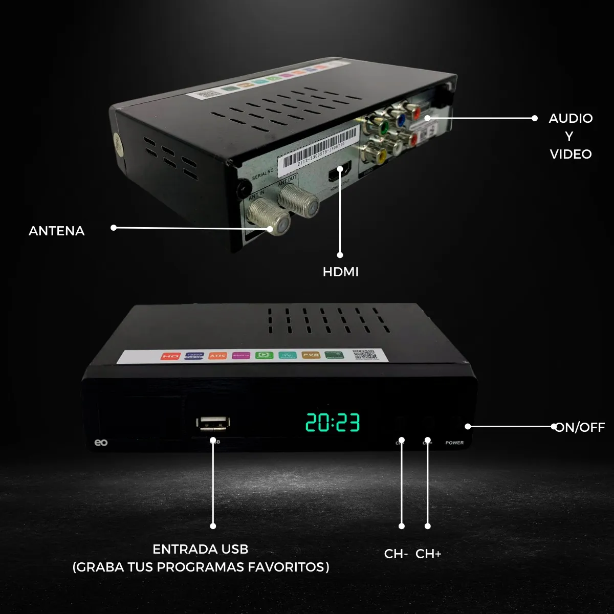 Foto 5 pulgar | Decodificador Convertidor Digital Tv Full Hd Eo Safe Imports Esi-4299-1 Negro