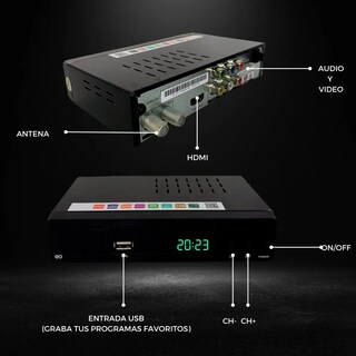 Foto 4 | Decodificador Convertidor Digital Tv Full Hd Eo Safe Imports Esi-4299-1 Negro