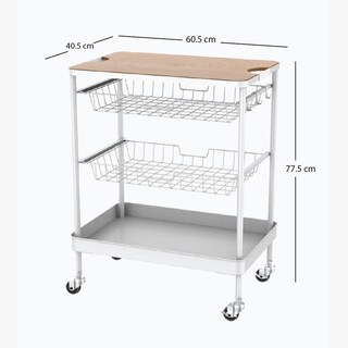 Foto 3 | Carrito De Cocina De Acero/madera con Asas Y Ruedas Wk-03 Baum Brothers
