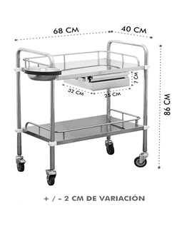 Foto 1 | Carro de Servicio para Hospital Acero Inoxidable