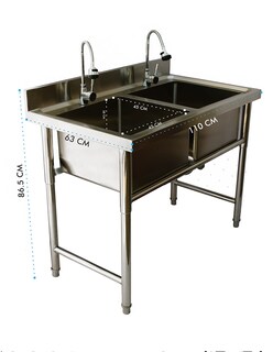 Foto 1 | Fregadero Doble Mindejal Mf2tse100cm Acero Fregadero Doble Con Monomando