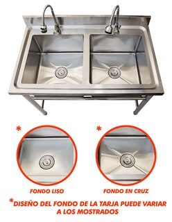 Foto 4 | Fregadero Doble Mindejal Mf2tse100cm Acero Fregadero Doble Con Monomando