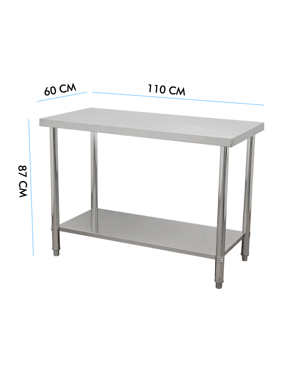 Mesa Isla Mindejal Mmice110 Acero Mesa Isla Con Entrepaño 110