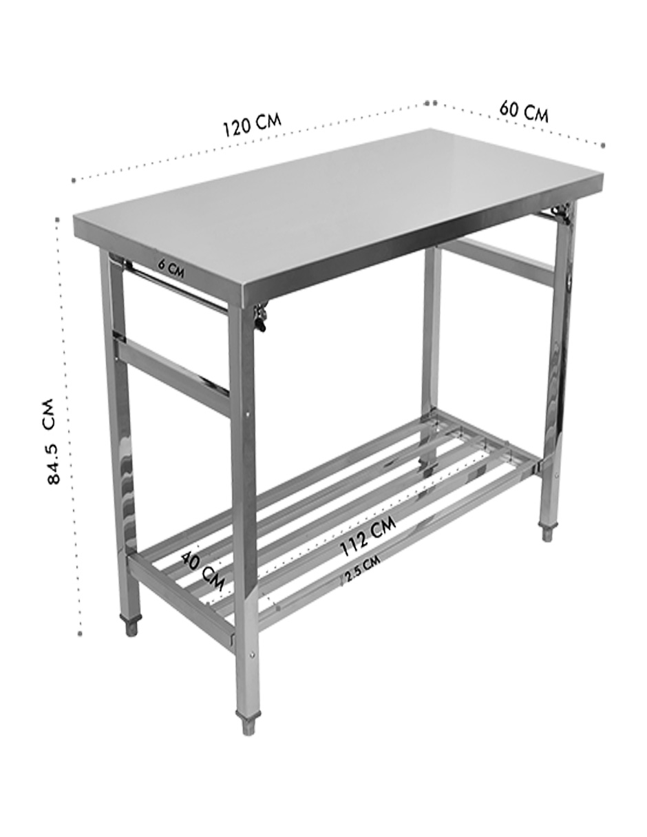 Mesa En Isla Plegable Mindejal Mtple01 Mesa Isla Plegable Con Entrepaño Tipo Rack