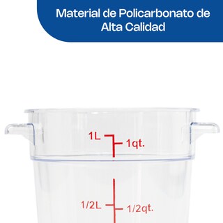 Foto 3 | Recipiente Policabornato Graduado Redondo Caledonia Repore-1 1 Qt, Graduación Doble, Libre Bpa, Apto Lavavajil