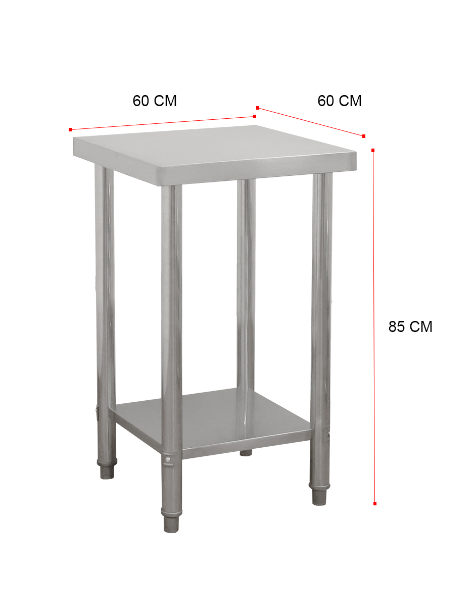 Mesa Isla 60x60 Mindejal Mac-60 Gris De Acero Inoxidable