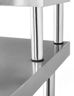 Foto 4 | Mesa Con Repisa Doble Entrepaño Mindejal Mcr-062 Gris De Acero Inoxidable Con Repisa Y Doble Entrepaño