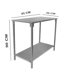 Foto 1 | Mesa Especial Mindejal Misla-48 Gris De Acero Inoxidable 95x48x90cm