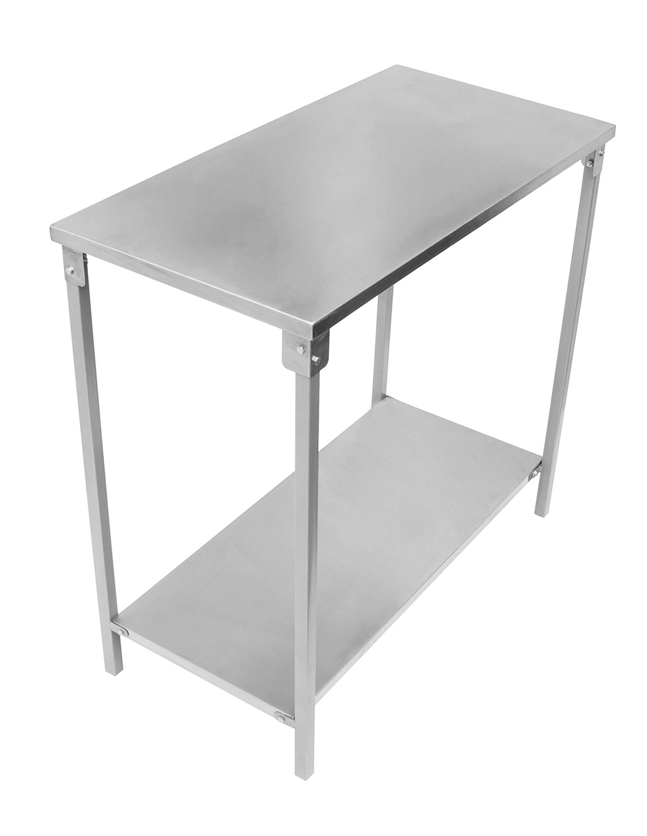 Foto 6 pulgar | Mesa Especial Mindejal Misla-48 Gris De Acero Inoxidable 95x48x90cm