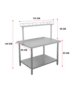 Foto 1 | Mesa Con Barandal Mindejal Mt-bar110 Gris De Acero Inoxidable Con Barandal 110x80