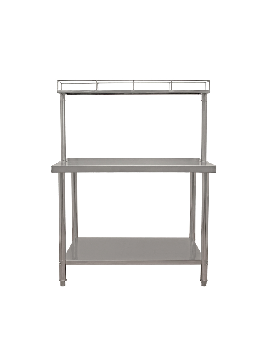 Foto 3 | Mesa Con Barandal Mindejal Mt-bar110 Gris De Acero Inoxidable Con Barandal 110x80