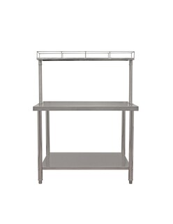 Foto 3 | Mesa Con Barandal Mindejal Mt-bar110 Gris De Acero Inoxidable Con Barandal 110x80