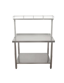 Foto 5 | Mesa Con Barandal Mindejal Mt-bar110 Gris De Acero Inoxidable Con Barandal 110x80