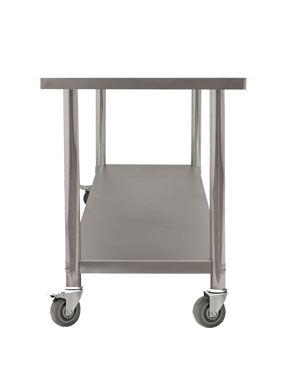 Foto 4 | Mesa 110x60 Mindejal Mer-60-s Gris De Acero Inoxidable Con Ruedas