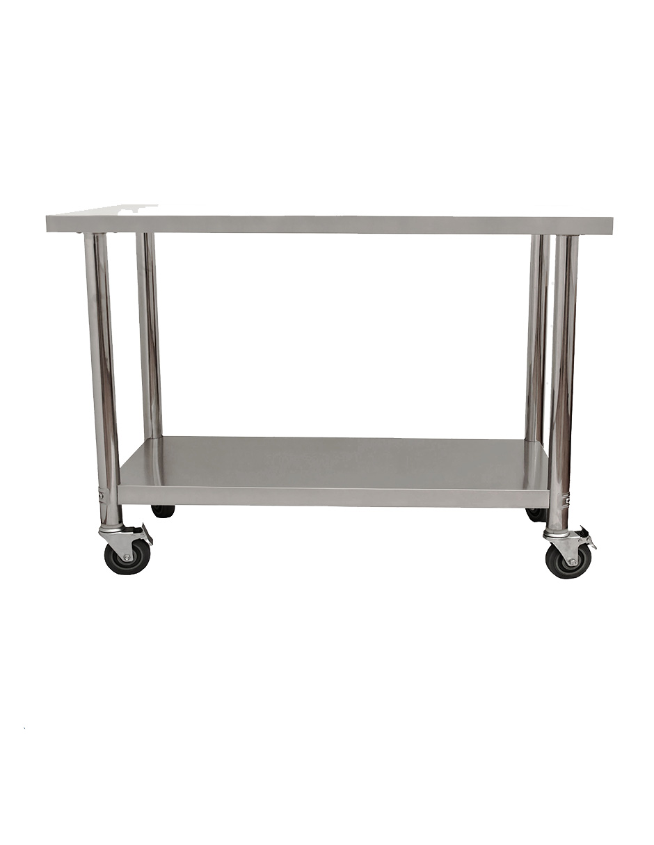 Foto 6 | Mesa 110x60 Mindejal Mer-60-s Gris De Acero Inoxidable Con Ruedas