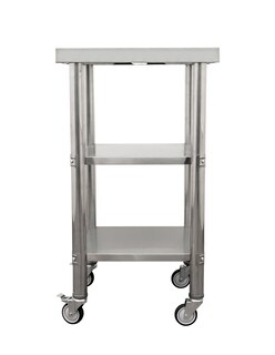 Foto 2 | Mesa Isla 50x50 Mindejal Mtt-50-50 Gris De Acero Inoxidable Con Doble Entrepaño