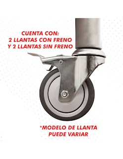 Foto 3 | Mesa Isla 50x50 Mindejal Mtt-50-50 Gris De Acero Inoxidable Con Doble Entrepaño
