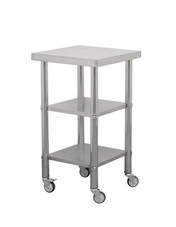 Foto 4 | Mesa Isla 50x50 Mindejal Mtt-50-50 Gris De Acero Inoxidable Con Doble Entrepaño