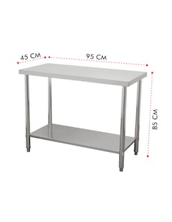 Foto 1 | Mesa Isla 95x45 Mindejal Mi-950 Gris De Acero Inoxidable Con Un Entrepaño