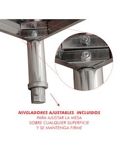 Foto 3 | Mesa Isla 95x45 Mindejal Mi-950 Gris De Acero Inoxidable Con Un Entrepaño