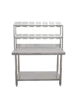 Foto 6 | Mesa Pizzera 14 Insertos Mindejal Mp-060 Gris De Acero Inoxidable Copete Desmontable