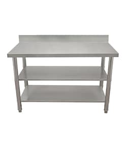 Foto 5 | Mesa A Pared Doble 146x60 Mindejal Mcr-146-2 Gris De Acero Inoxidable Doble Entrepaño