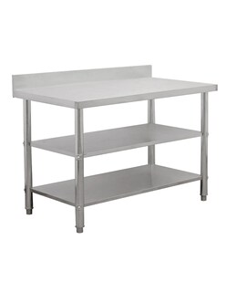 Foto 6 | Mesa A Pared Doble 146x60 Mindejal Mcr-146-2 Gris De Acero Inoxidable Doble Entrepaño