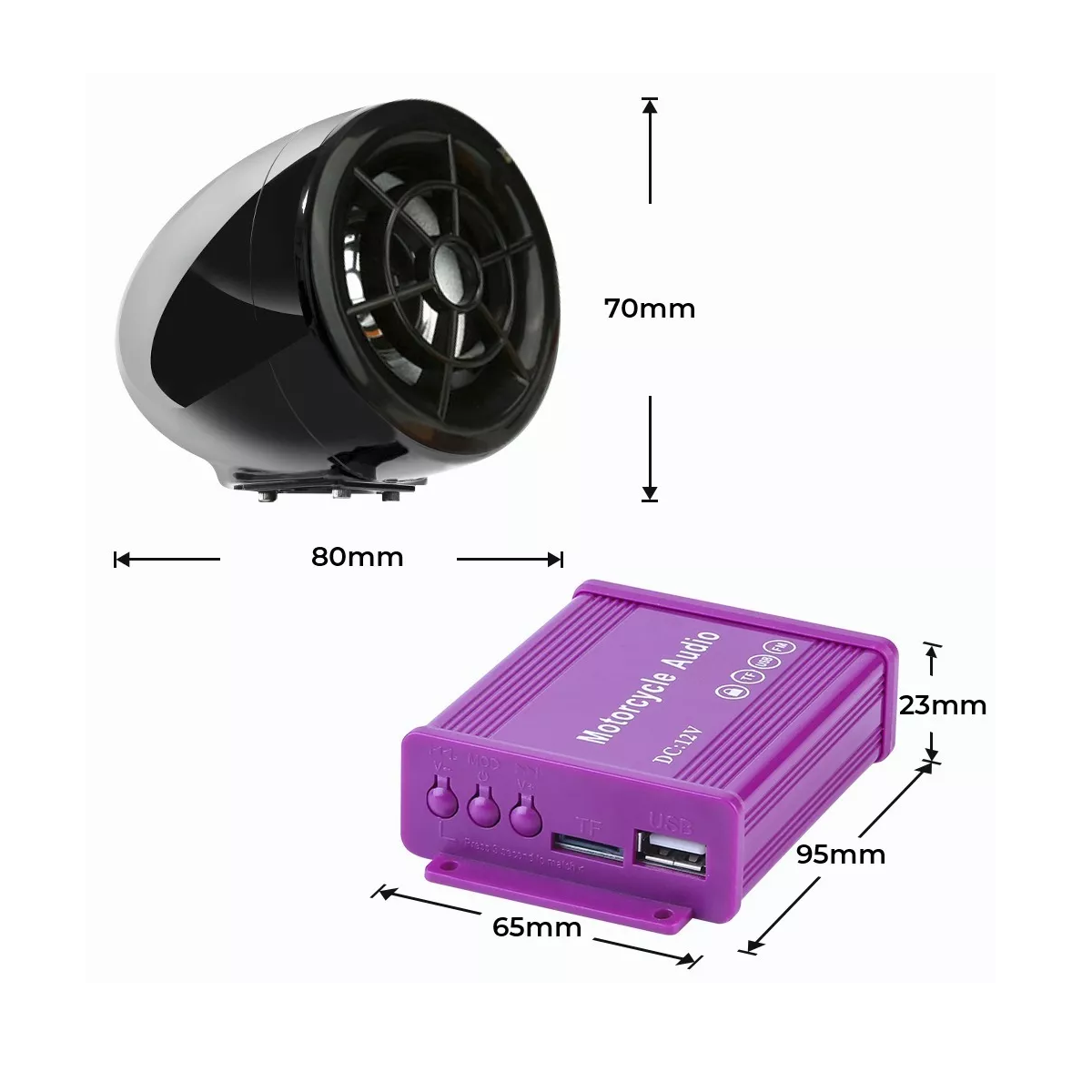 Foto 3 pulgar | Kit Alarma Moto Bocinas Alarma Amplificador Estereo Bluetooth Usb Eo Safe Imports Esi-12265 Negro