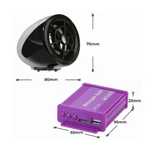 Foto 2 | Kit Alarma Moto Bocinas Alarma Amplificador Estereo Bluetooth Usb Eo Safe Imports Esi-12265 Negro