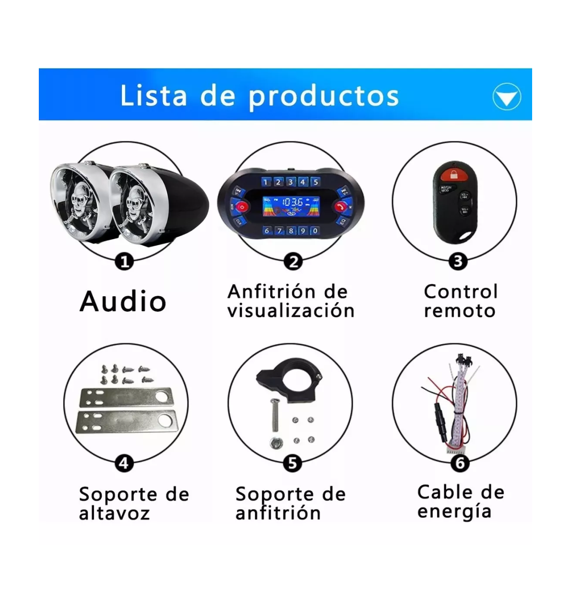 Foto 4 pulgar | Estéreo para Moto Belug Negro MP3 USB SD Bluetooth a Prueba de Agua