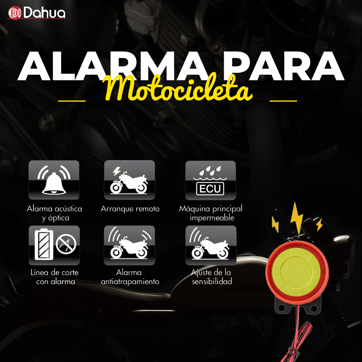 Foto 3 pulgar | Alarma de Seguridad Antirrobo para Moto Dahua