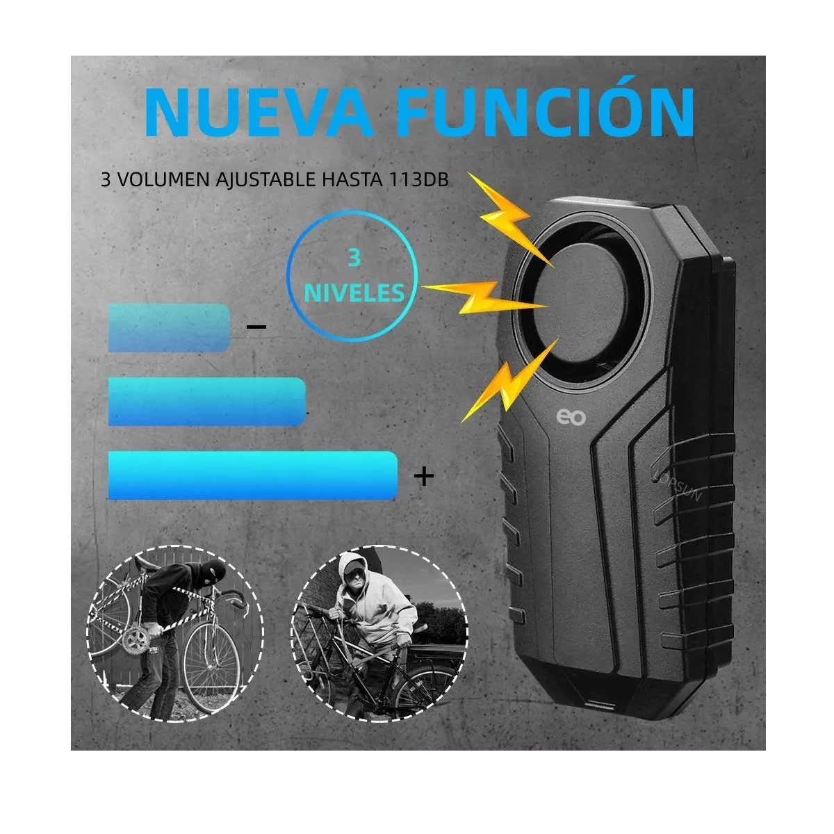 Foto 3 pulgar | Control Remoto Alarma Para Motocicleta, Bicicleta Eo Safe Imports Esi-10197-1 Negro
